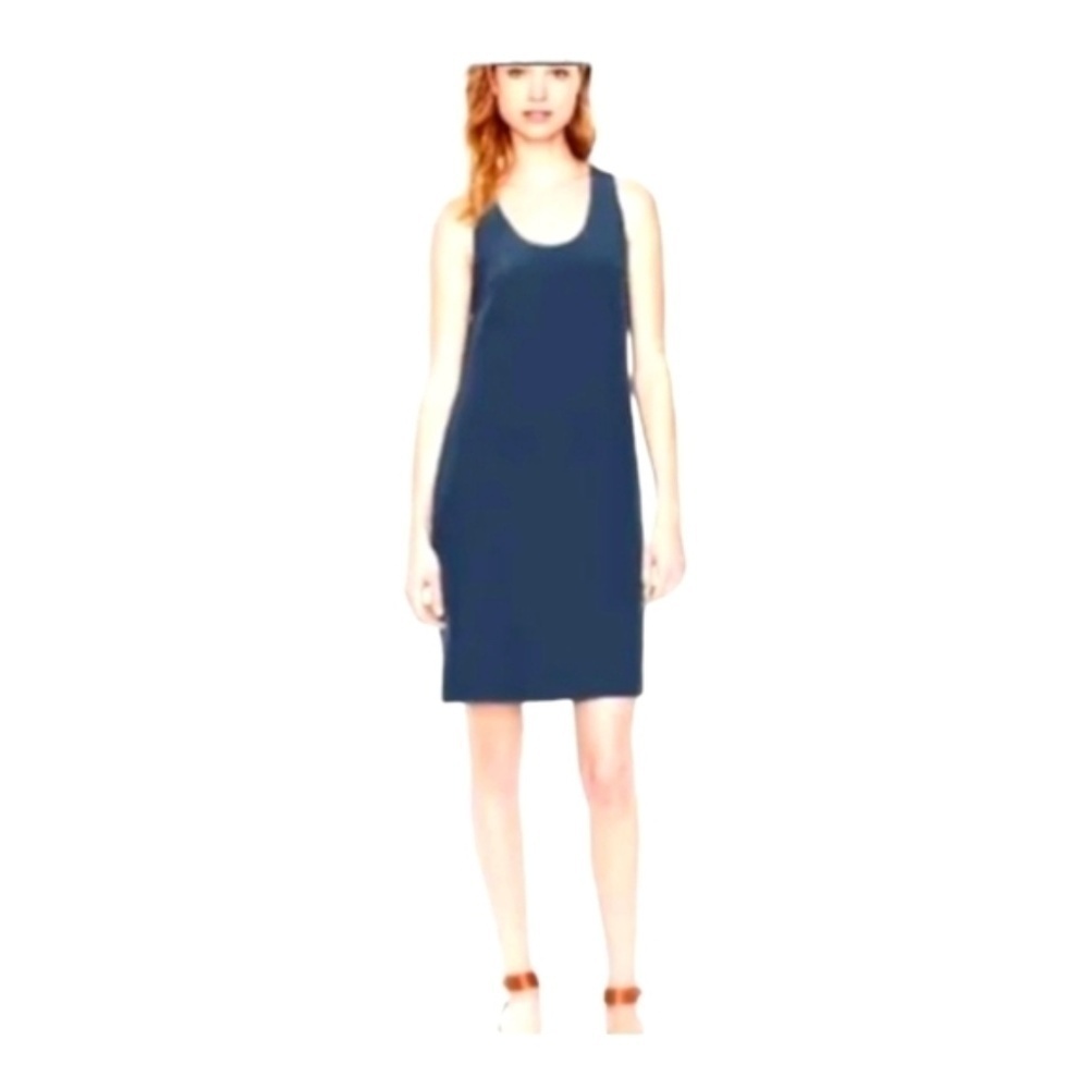 NWT J.Crew Twist Back Silk Dress in Night Shadow Blue-Size 2